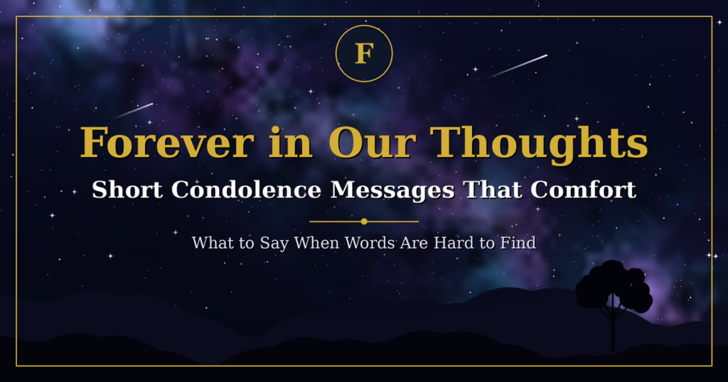 Milky Way night sky with shooting stars, short condolence messages that comfort