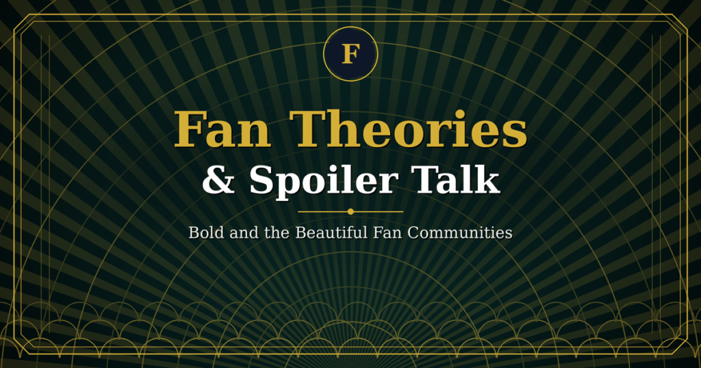 Art deco gold pattern on green background, Bold and the Beautiful fan theories and spoiler talk