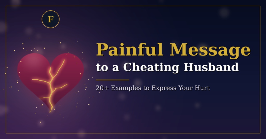Broken heart with golden cracks, painful message to a cheating husband, 20+ examples to express your hurt
